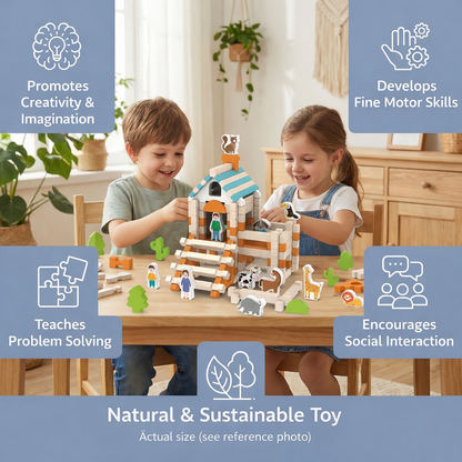 Juguetes para niños Conjunto de bloques de construcción de madera Montessori