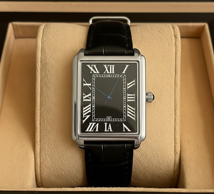 Reloj clásico de vestir para hombre, cuadrado, analógico, estilo retro