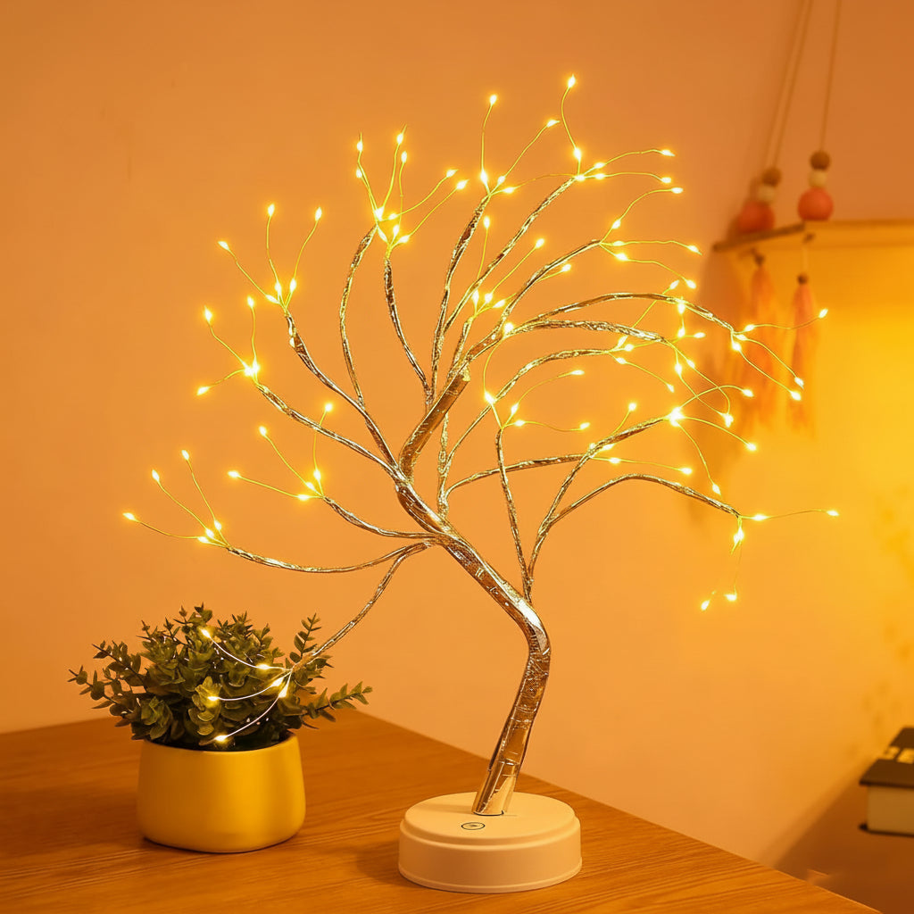 Lámpara de mesa árbol bonsái decorativo luz LED decoración acogedora para el hogar
