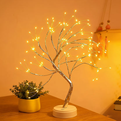 Lámpara de mesa árbol bonsái decorativo luz LED decoración acogedora para el hogar
