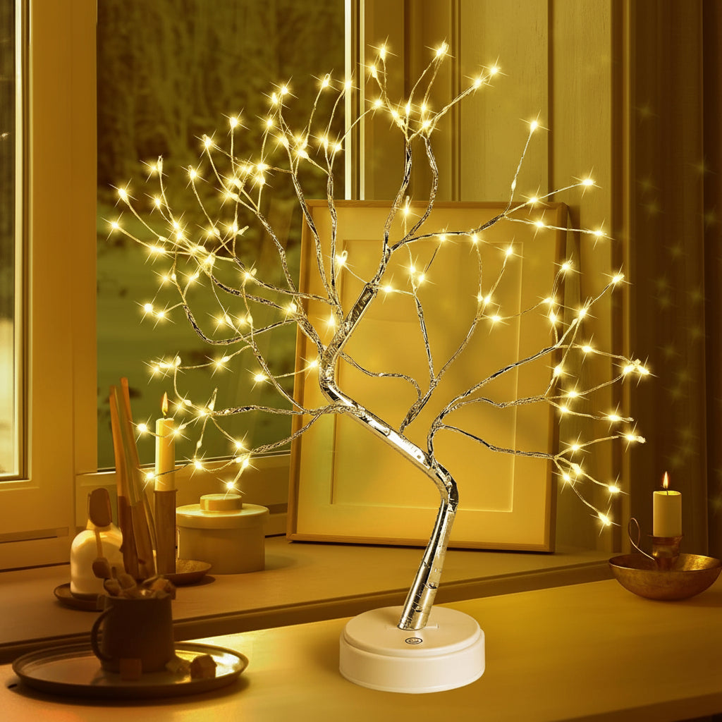 Lámpara de mesa árbol bonsái decorativo luz LED decoración acogedora para el hogar