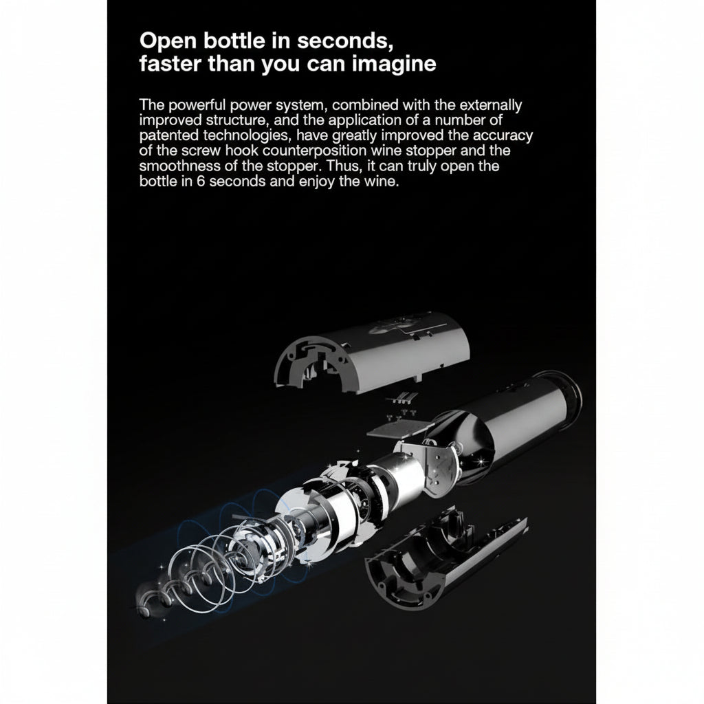Apribottiglie Elettrico Automatico Cavatappi Facile da Usare