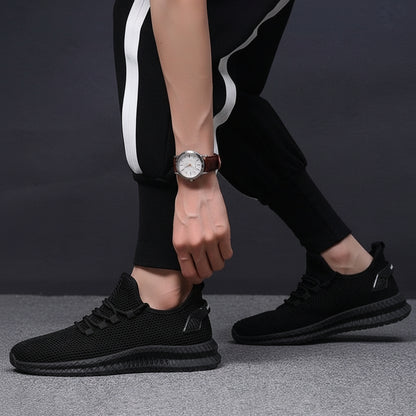 Zapatillas para correr para hombre, transpirables, de malla ligera, deportivas