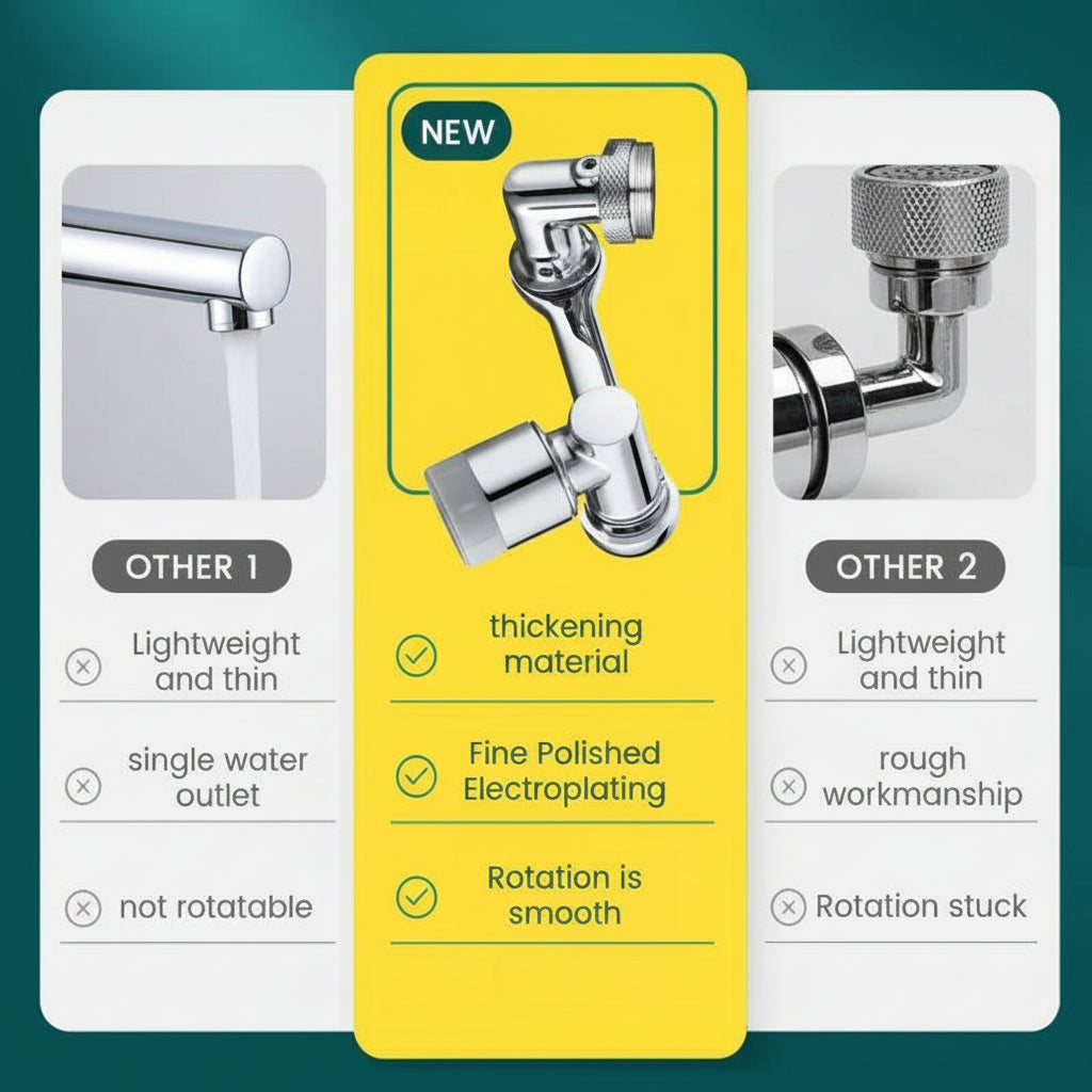 Prelungitor robinet cu filtru rotativ anti-stropire, aerator din cupru