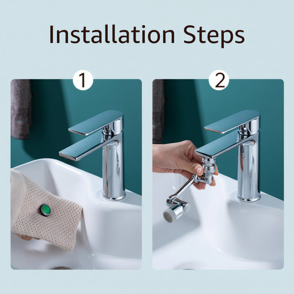 Prelungitor robinet cu filtru rotativ anti-stropire, aerator din cupru
