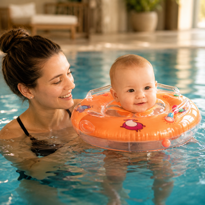 Baby-Schwimmring für Säuglinge, verstellbarer Nackenring, Baby-Badestütze