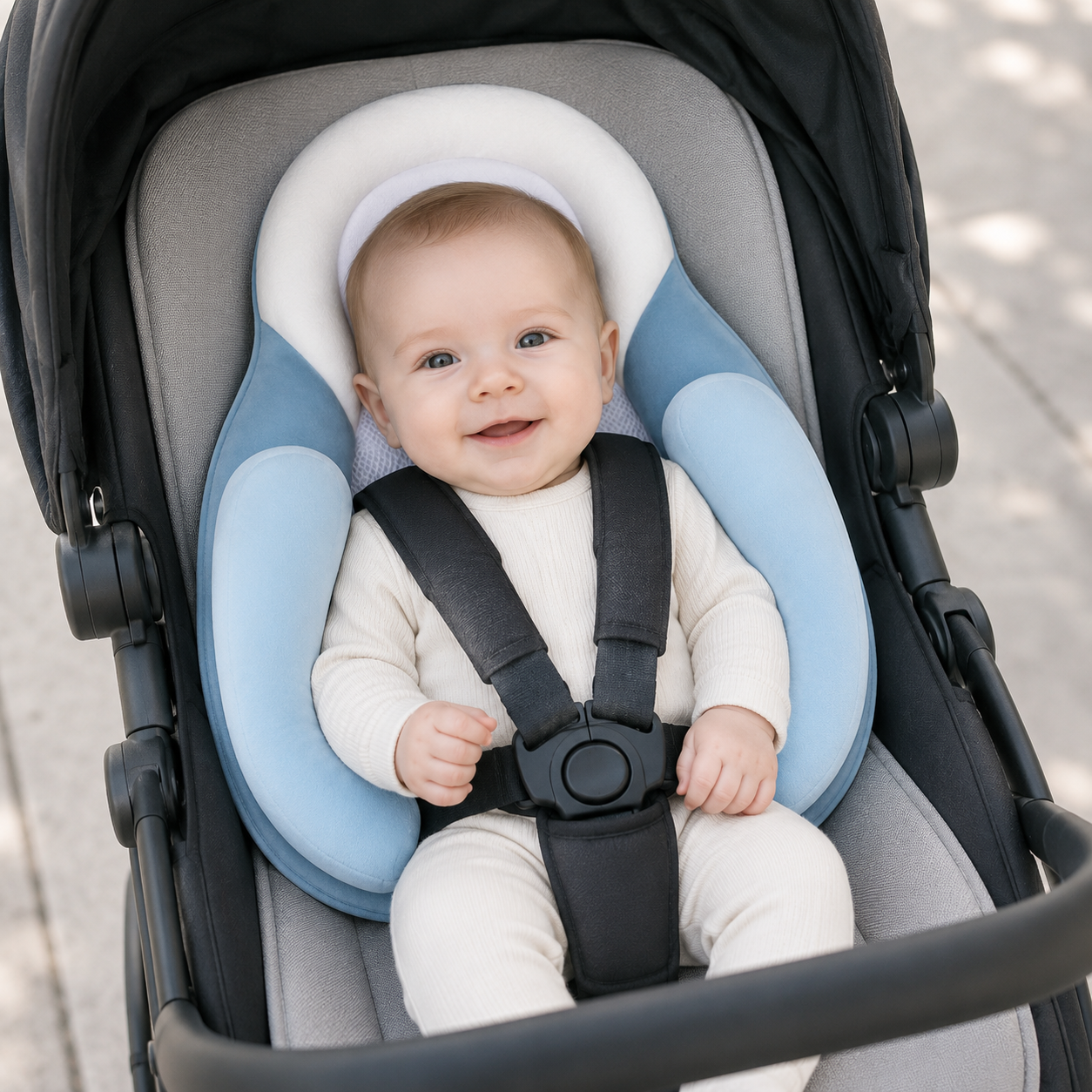 Hovedstøttepude til baby til klapvogn og autostol