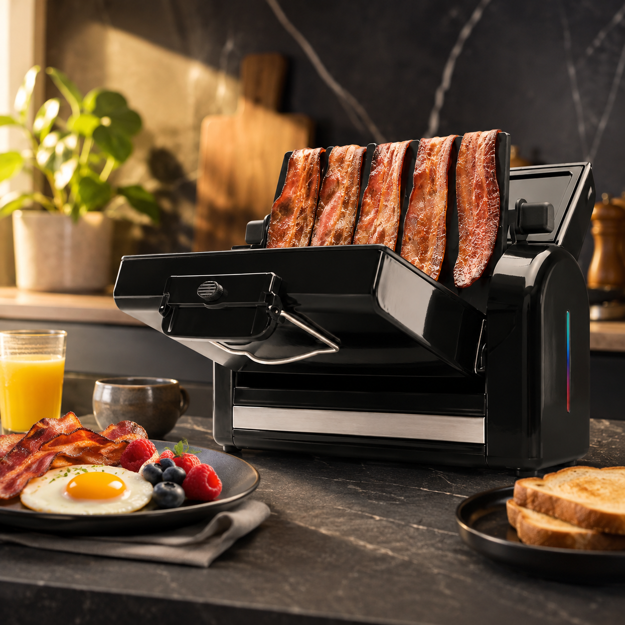 Torradeira vertical para bacon, aparelho de bancada saudável