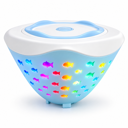 Farverig roterende natlampe med projektor til badekar og pool