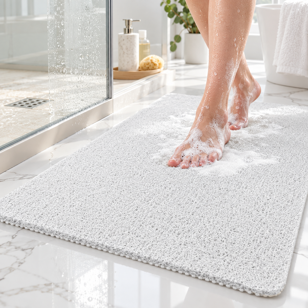 Tappetino da bagno antibatterico con design antiscivolo