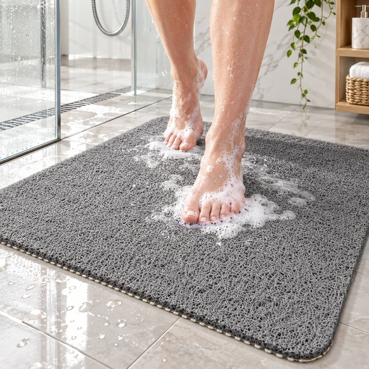 Tappetino da bagno antibatterico con design antiscivolo