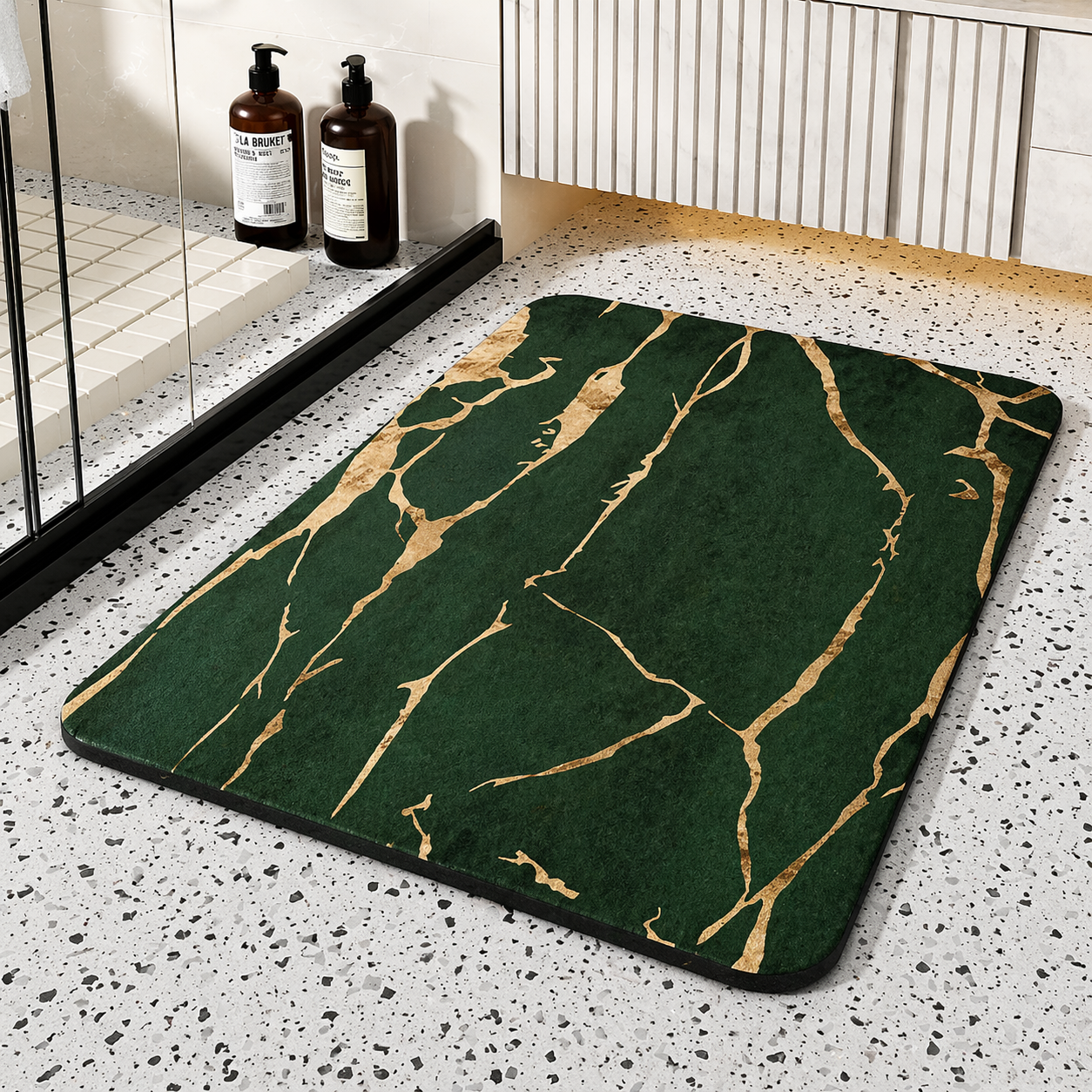 Alfombrilla de baño de secado rápido de piedra de diatomeas alfombra antideslizante de mármol