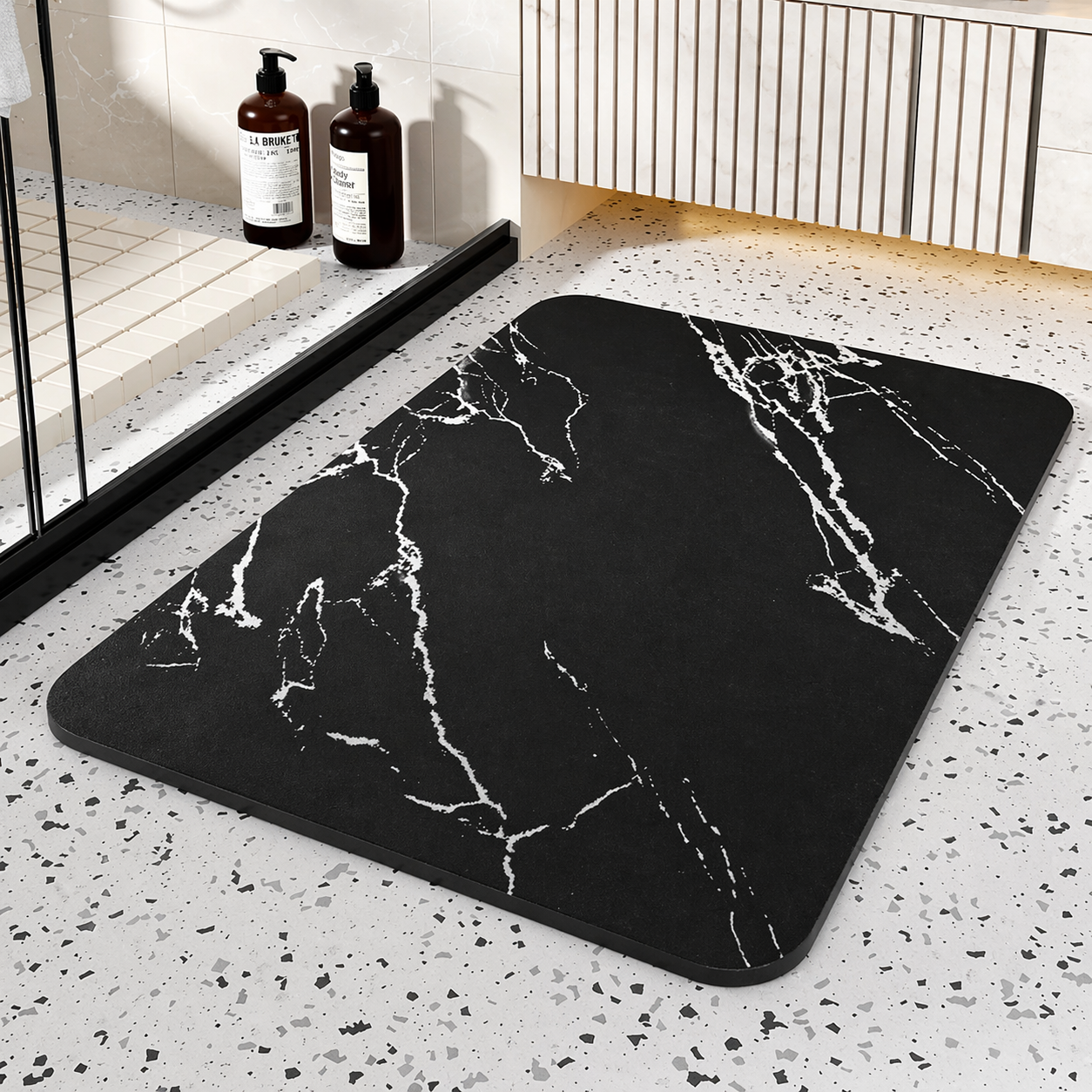 Alfombrilla de baño de secado rápido de piedra de diatomeas alfombra antideslizante de mármol