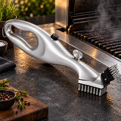 Grillrengøringsbørste med damprensning og ergonomisk greb