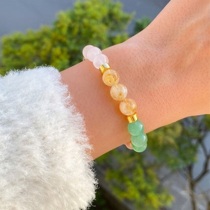 Pulseira de Contas Presente do Dia da Mãe Pedra Natural Pedra de Nascimento