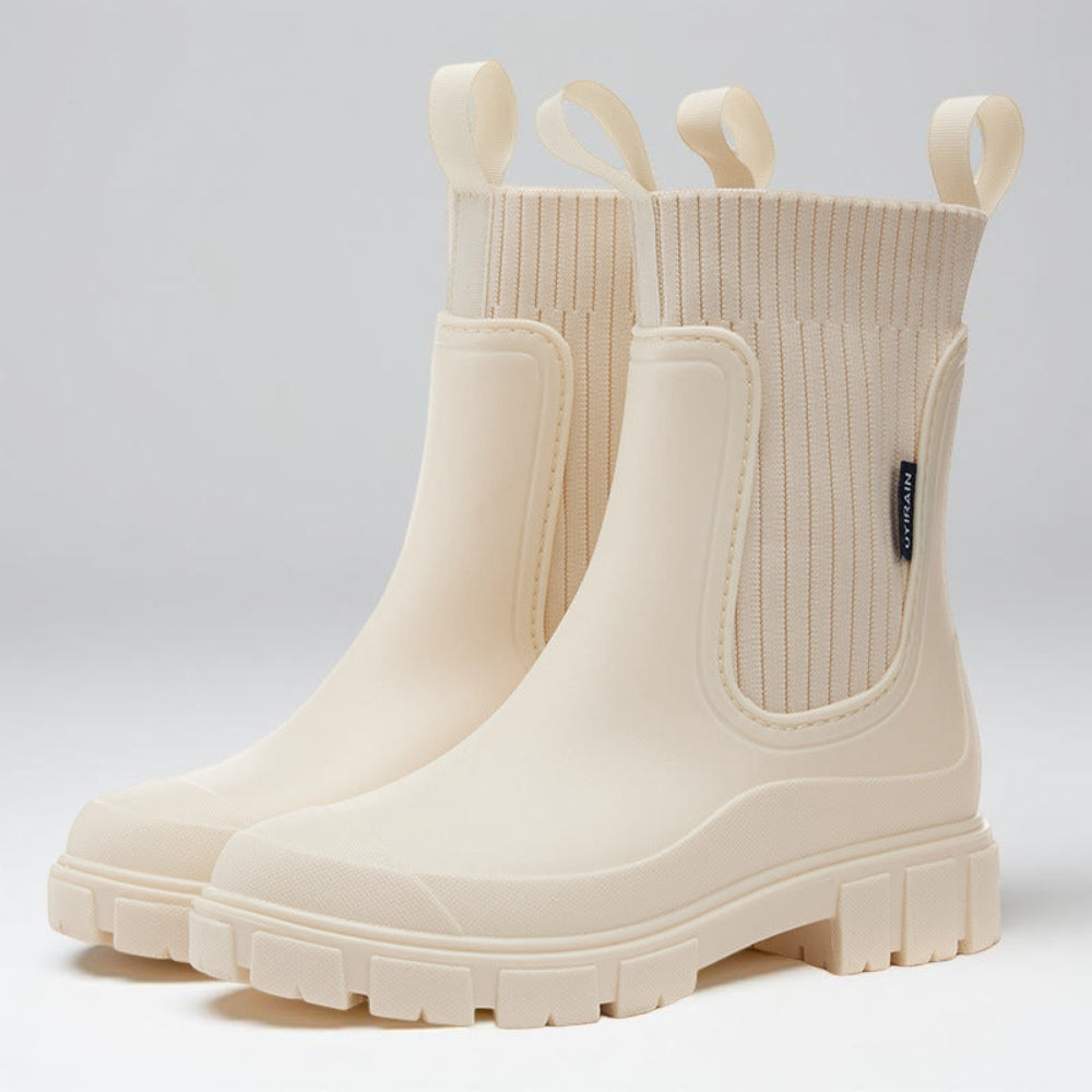 Black Waterproof Ankle Chelsea Boots Women with Grip Sole 0