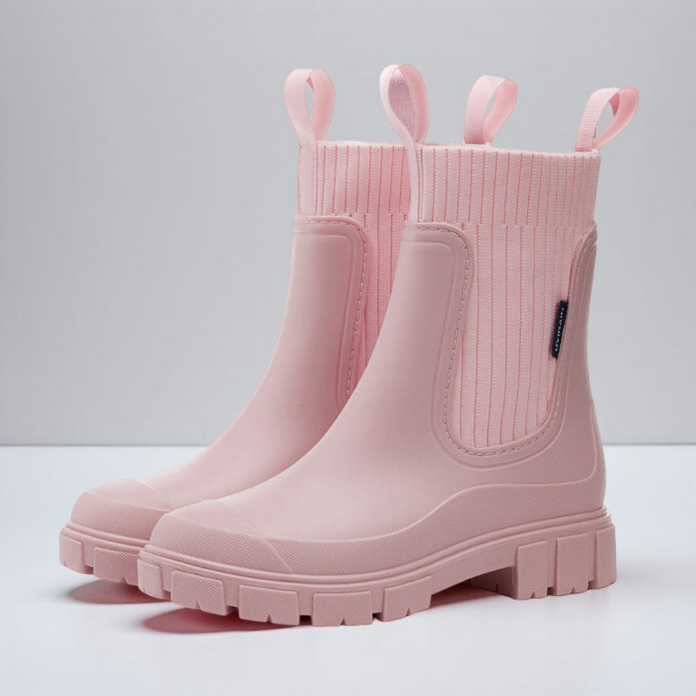 Black Waterproof Ankle Chelsea Boots Women with Grip Sole 9