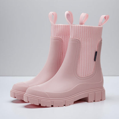 Black Waterproof Ankle Chelsea Boots Women with Grip Sole 9