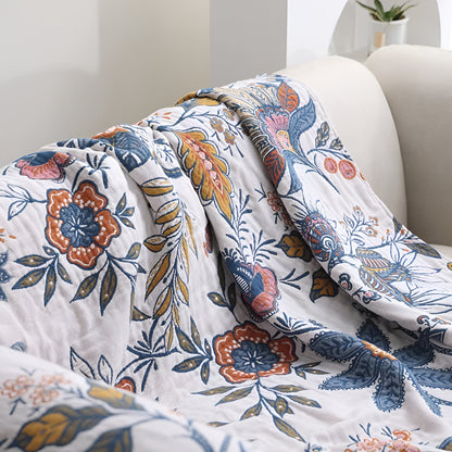 Blanket Throw Floral Reversible Tassel Design