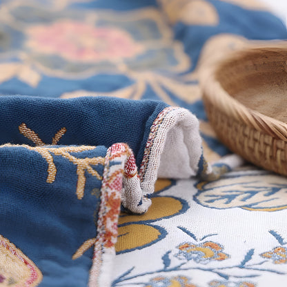 Blanket Throw Floral Reversible Tassel Design