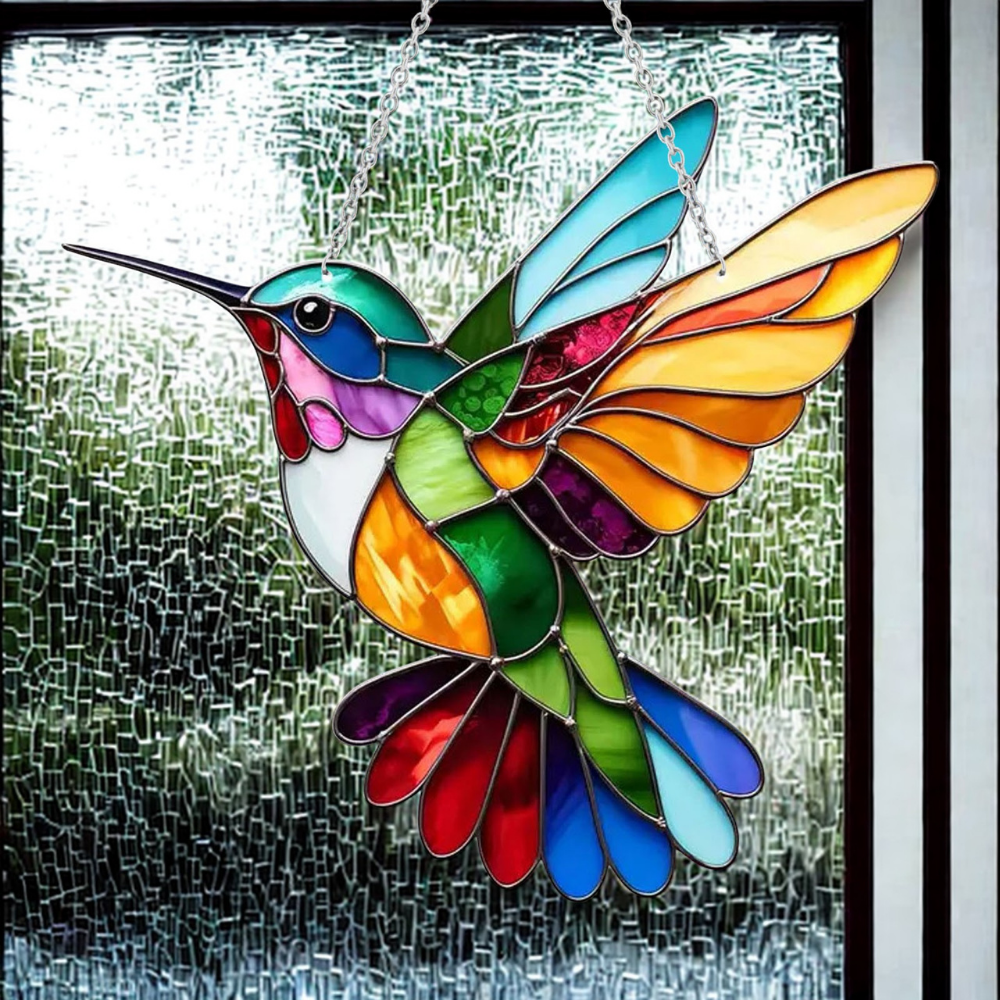 Window Suncatcher Stained Glass Bluebird Acrylic Hanging Decor