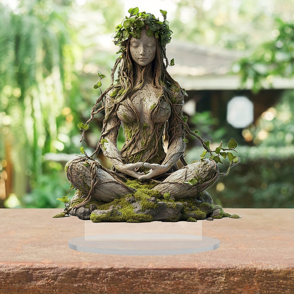 Bohemian Goddess Acrylic Sculpture 20 cm Decorative Art Piece 0