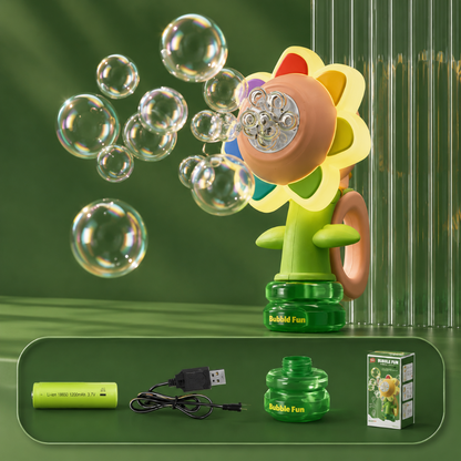 Macchina per bolle a forma di fiore Giocattolo automatico per bambini soffiabolle