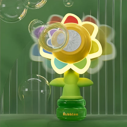 Macchina per bolle a forma di fiore Giocattolo automatico per bambini soffiabolle