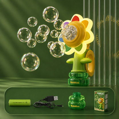 Macchina per bolle a forma di fiore Giocattolo automatico per bambini soffiabolle