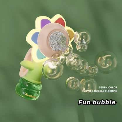 Macchina per bolle a forma di fiore Giocattolo automatico per bambini soffiabolle