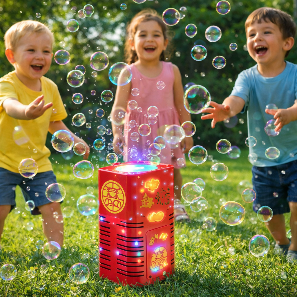 Seifenblasenmaschine LED-Licht Spielzeug Kinder Outdoor Party Spaß