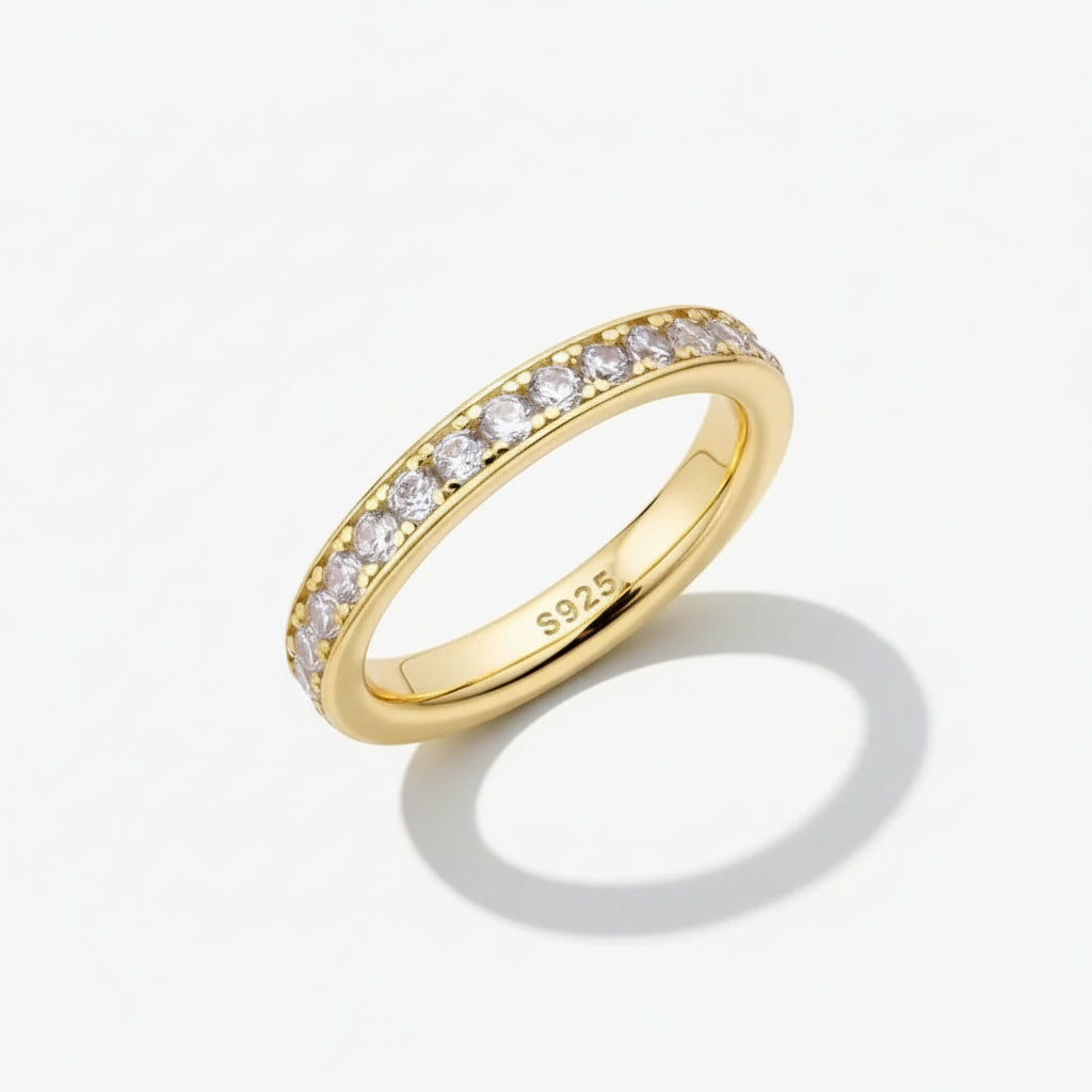 Anello d'argento fascia in argento perline montatura lucida uso quotidiano