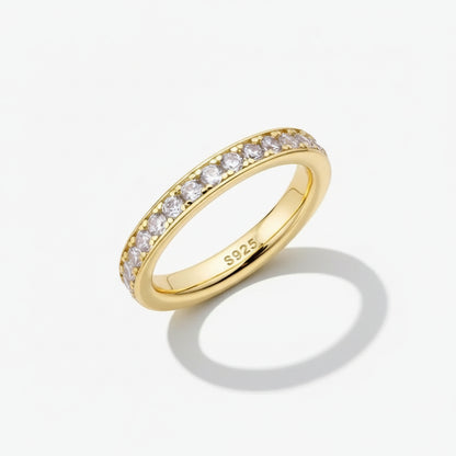 Anello d'argento fascia in argento perline montatura lucida uso quotidiano