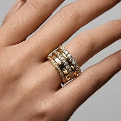 Anello d'argento fascia in argento perline montatura lucida uso quotidiano