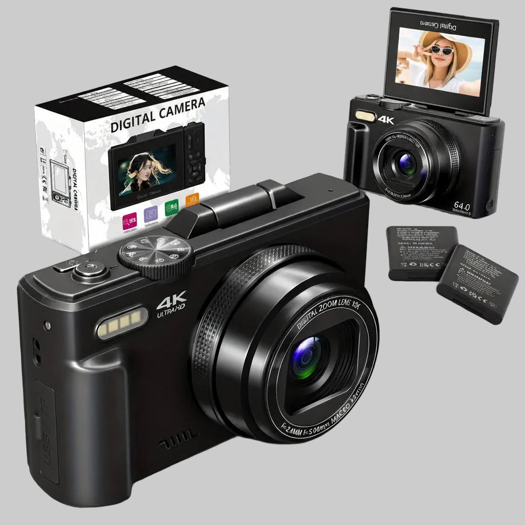 Digital Camera 4K Compact WiFi Vlogging Camera Flip Screen