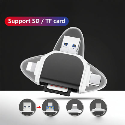 Cititor de carduri 4 în 1 USB C SD Micro SD Adaptor pentru transfer de date