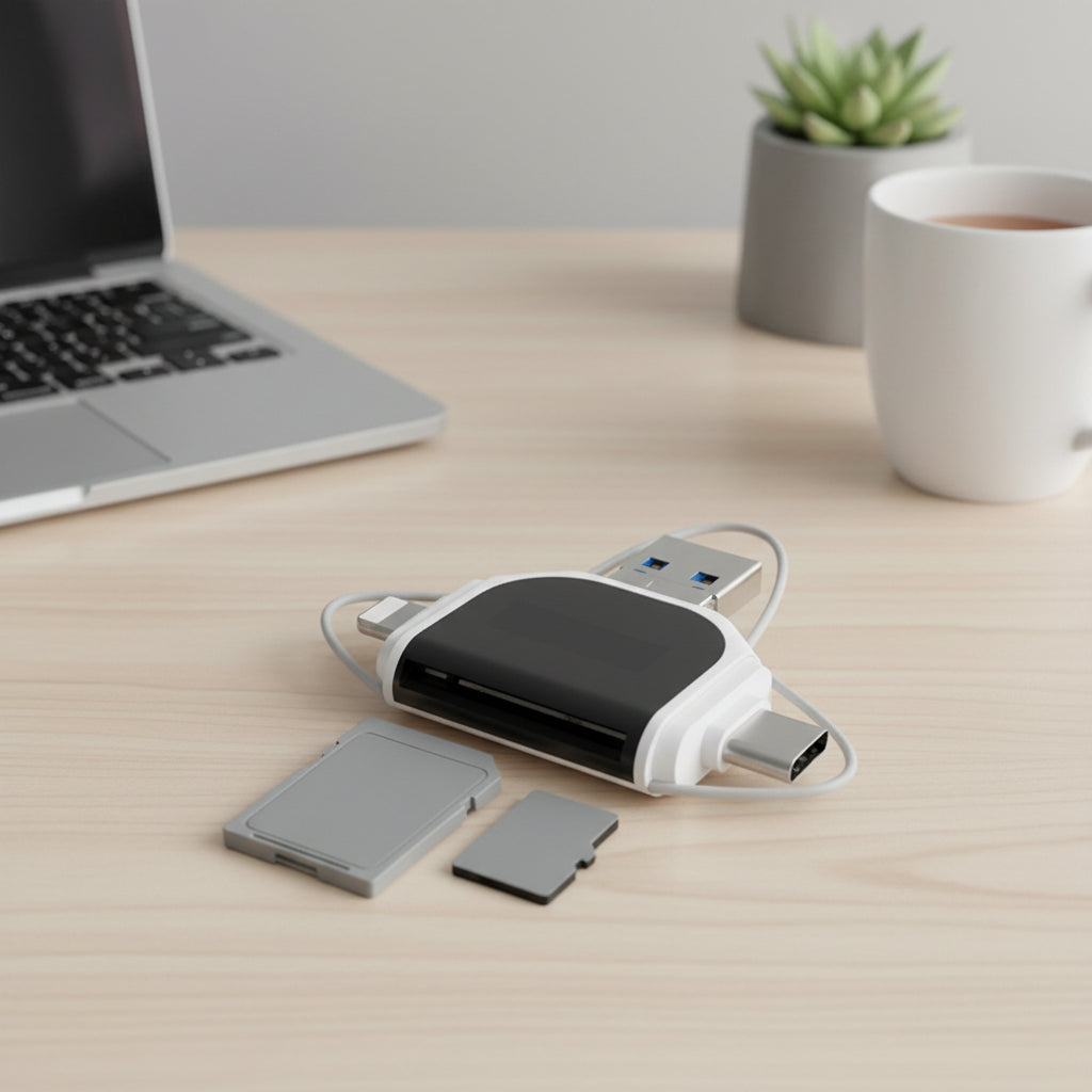 Cititor de carduri 4 în 1 USB C SD Micro SD Adaptor pentru transfer de date