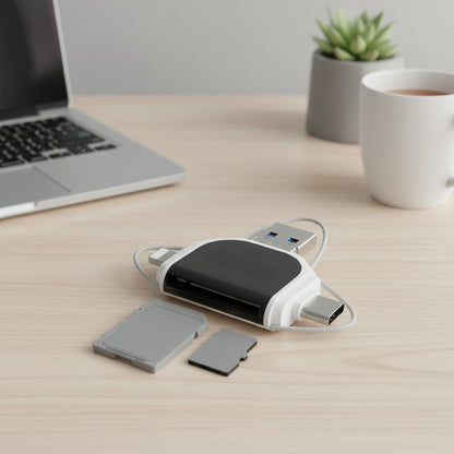 Cititor de carduri 4 în 1 USB C SD Micro SD Adaptor pentru transfer de date
