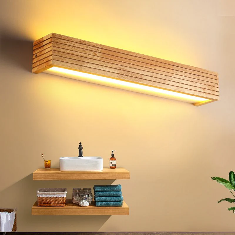 Modern Wooden LED Wall Lamp | Minimalist Bedroom & Living Room Lighting