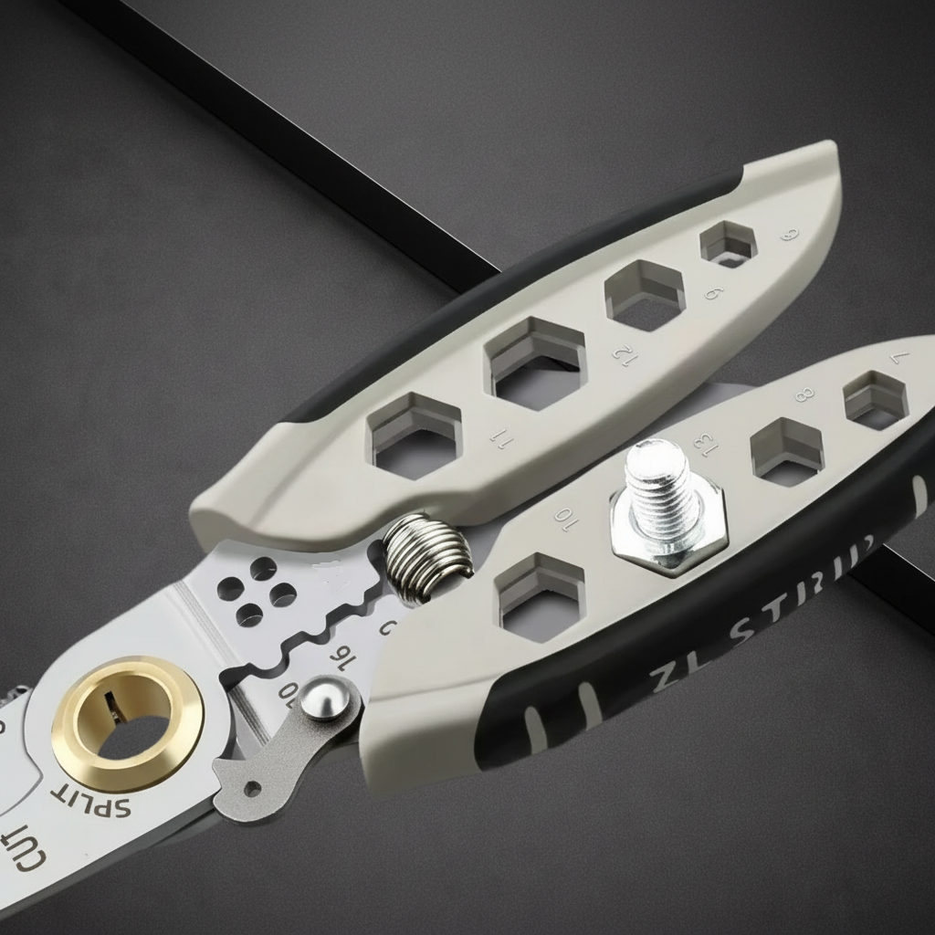 Wire Stripper Crimping Multi Tool with Steel Cable Cutter