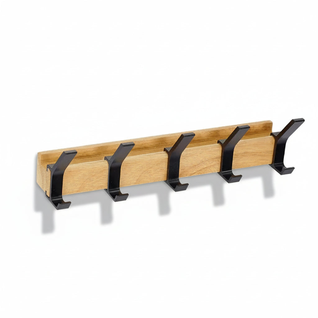 Wall Coat Rack Scandinavian Wood Hook Organizer Entryway