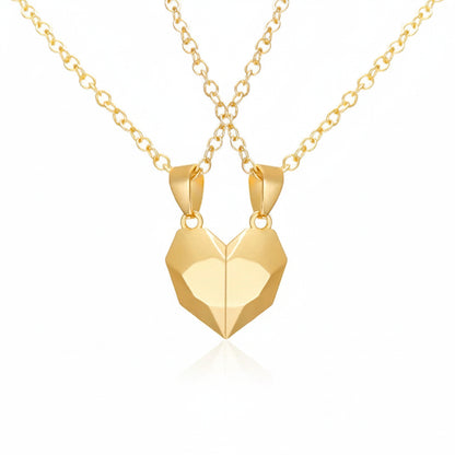 Necklace Couple Magnetic Heart Electrocardiogram Pendant Set
