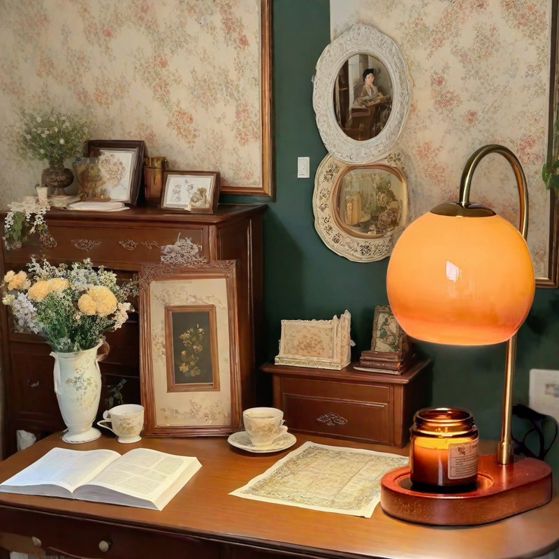 Lampă de masă pentru încălzirea lumânărilor, ajustabilă, lampă pentru topirea ceară fără flacără