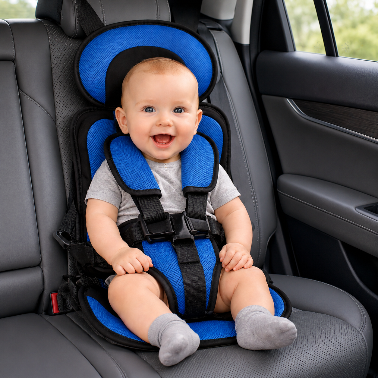 Car Seat Booster Portable Foldable Harness Travel Seat