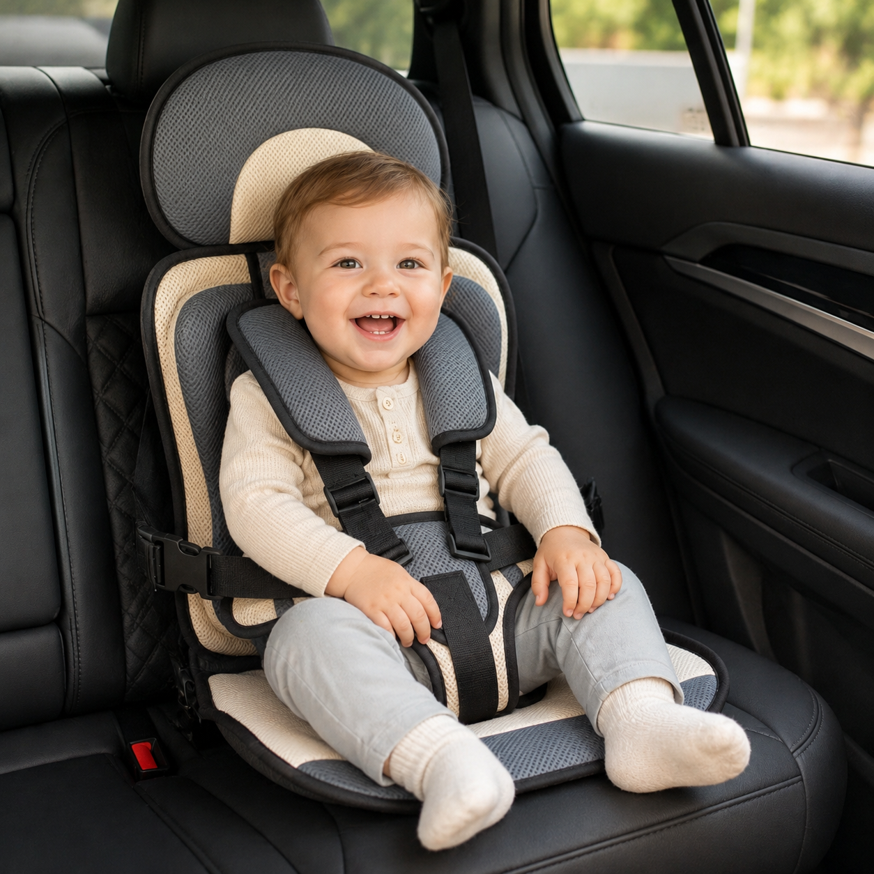 Car Seat Booster Portable Foldable Harness Travel Seat