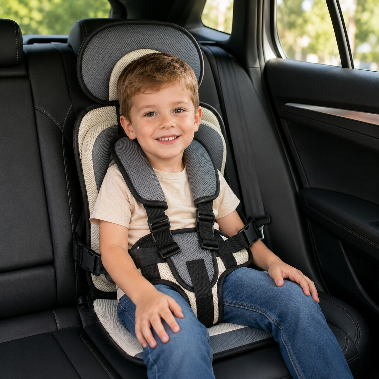 Car Seat Booster Portable Foldable Harness Travel Seat