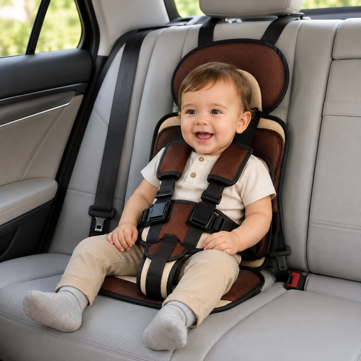 Car Seat Booster Portable Foldable Harness Travel Seat