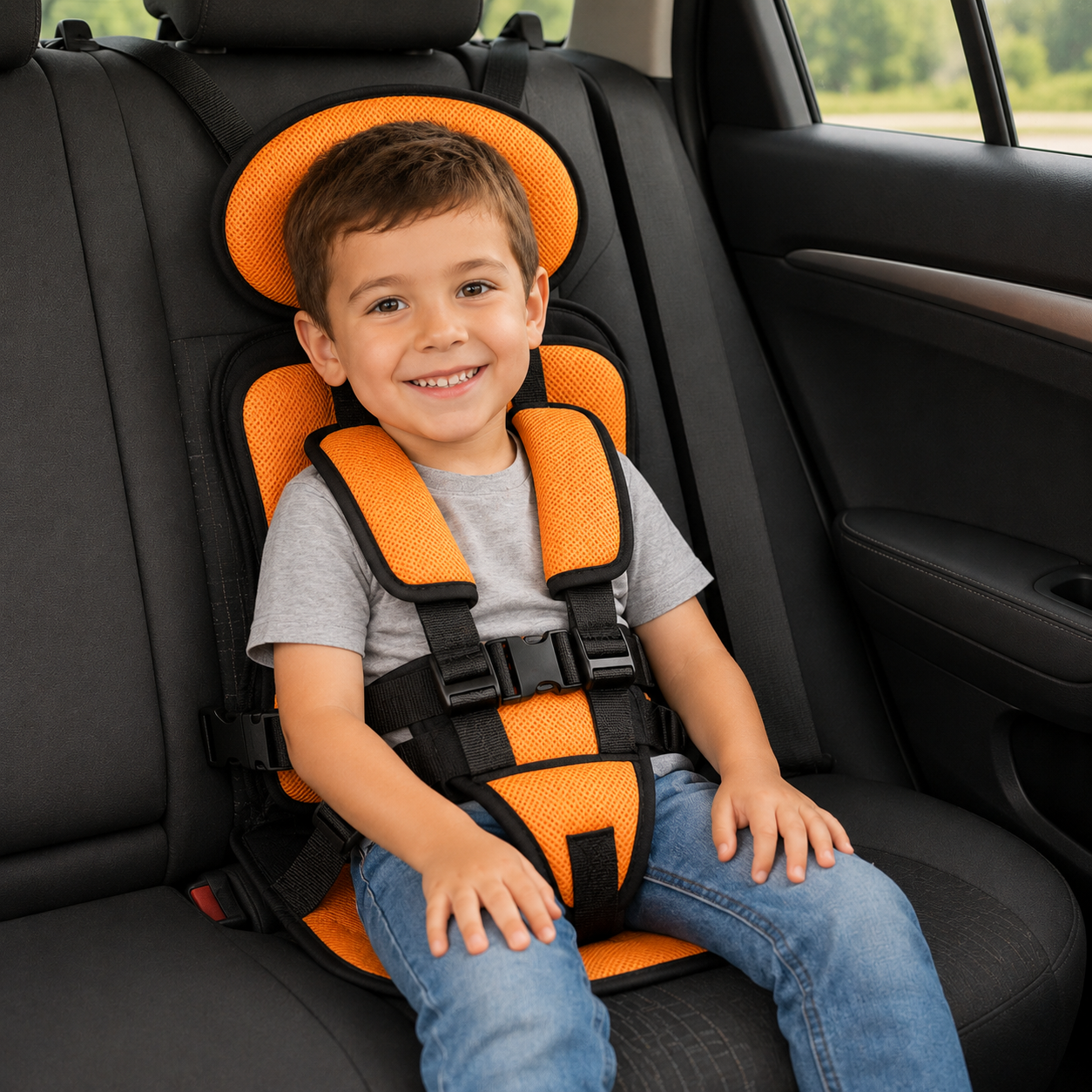 Car Seat Booster Portable Foldable Harness Travel Seat
