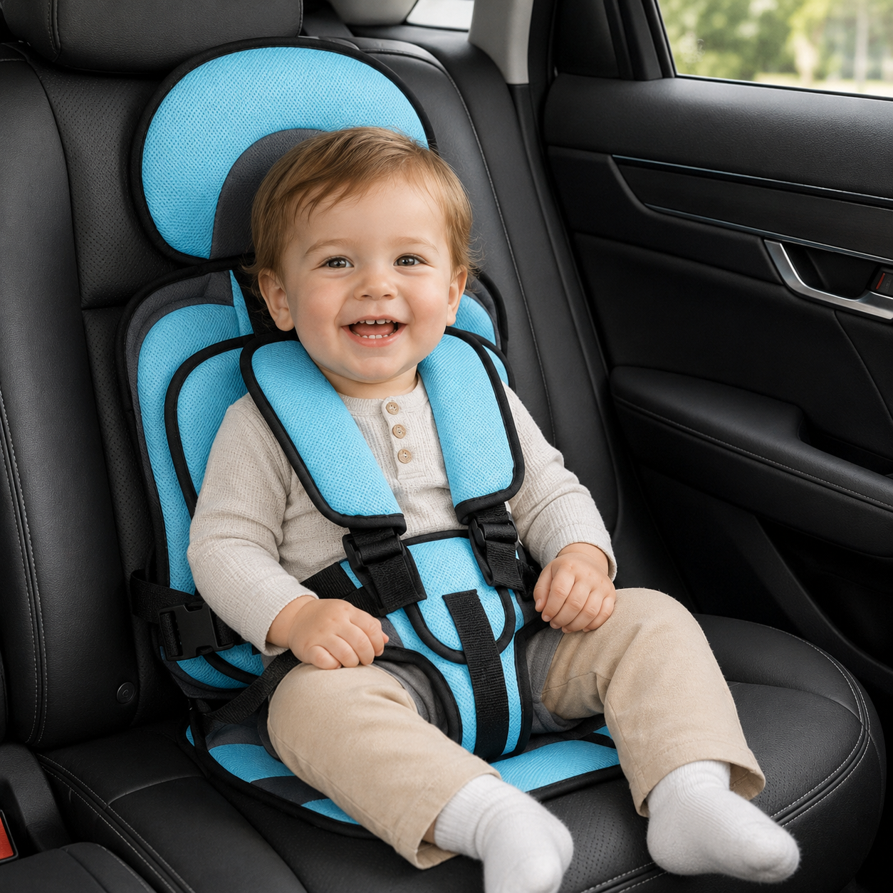 Car Seat Booster Portable Foldable Harness Travel Seat