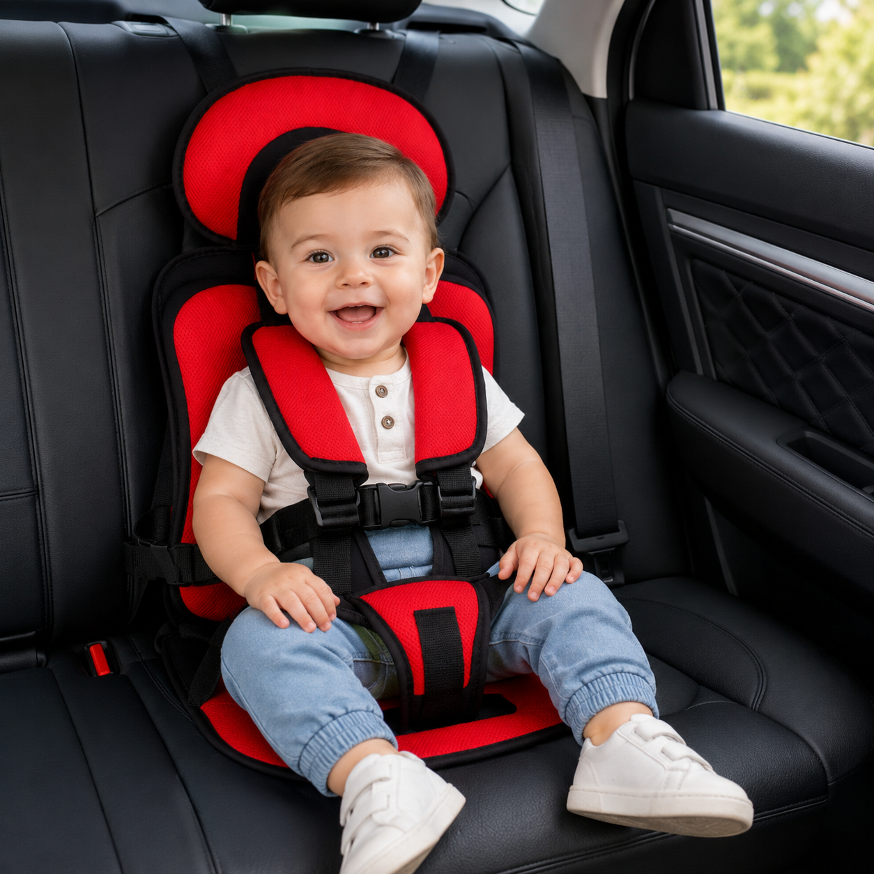 Car Seat Booster Portable Foldable Harness Travel Seat